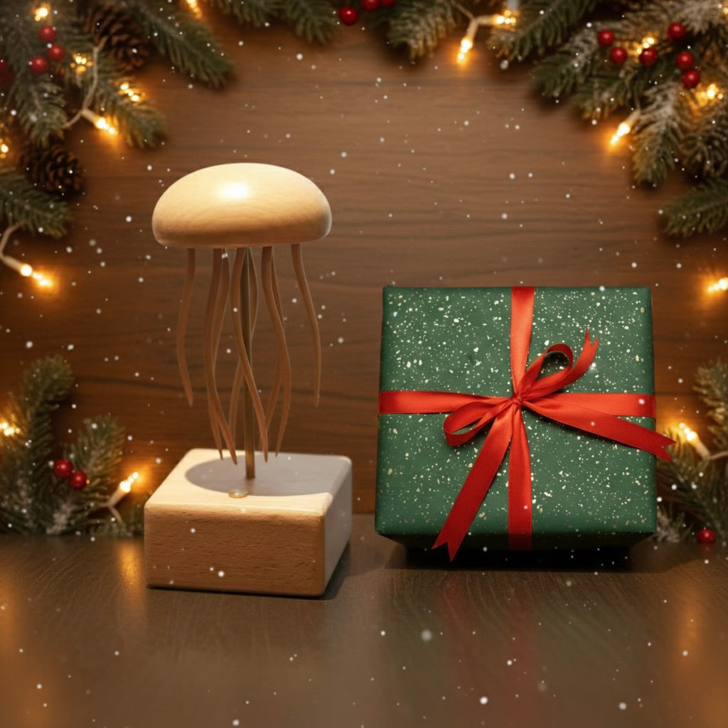 Handcrafted Wooden Jellyfish Automaton