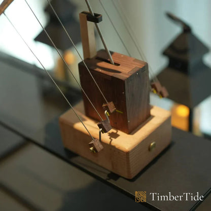 Handcrafted Wooden Manta Ray Automaton