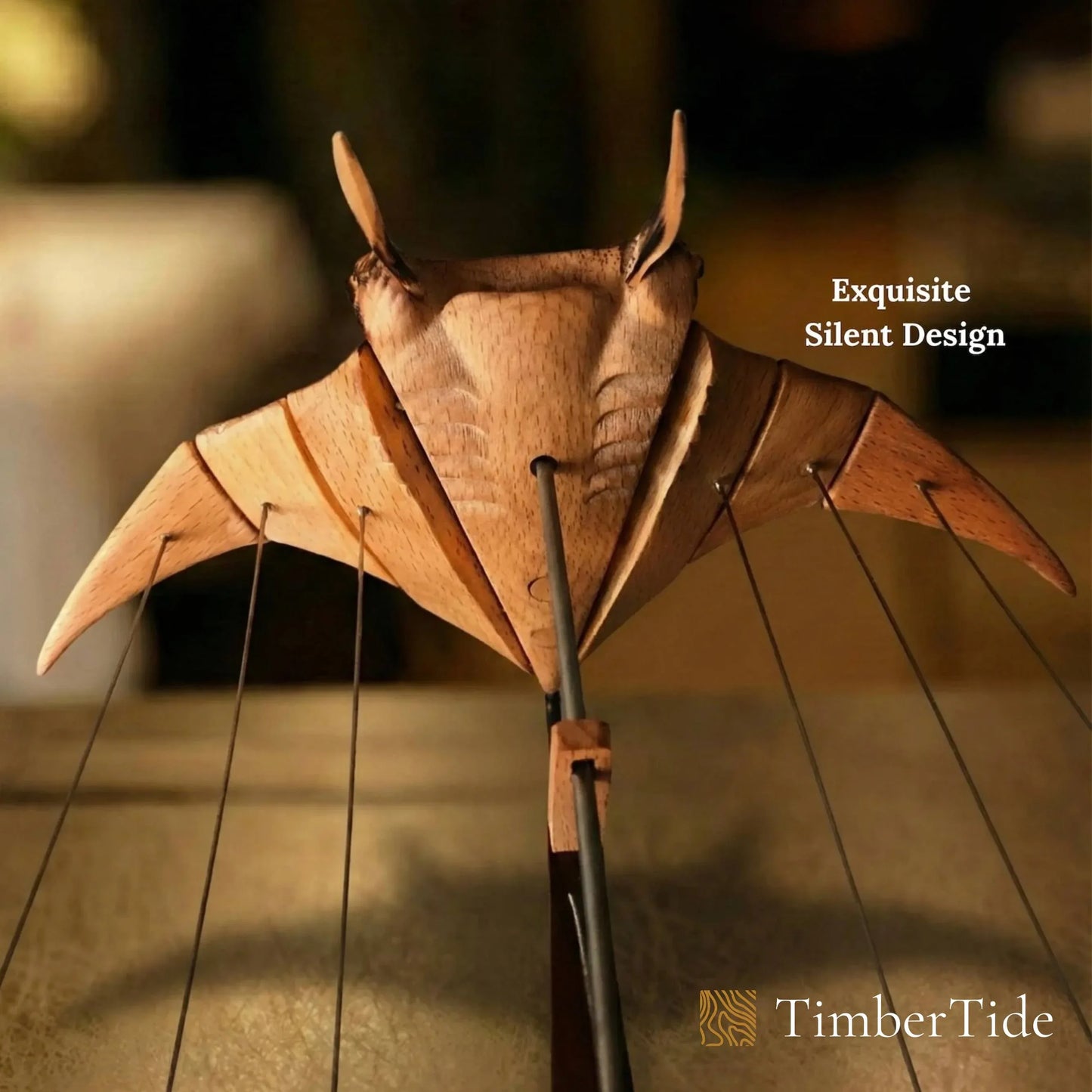 Handcrafted Wooden Manta Ray Automaton - TimberTide