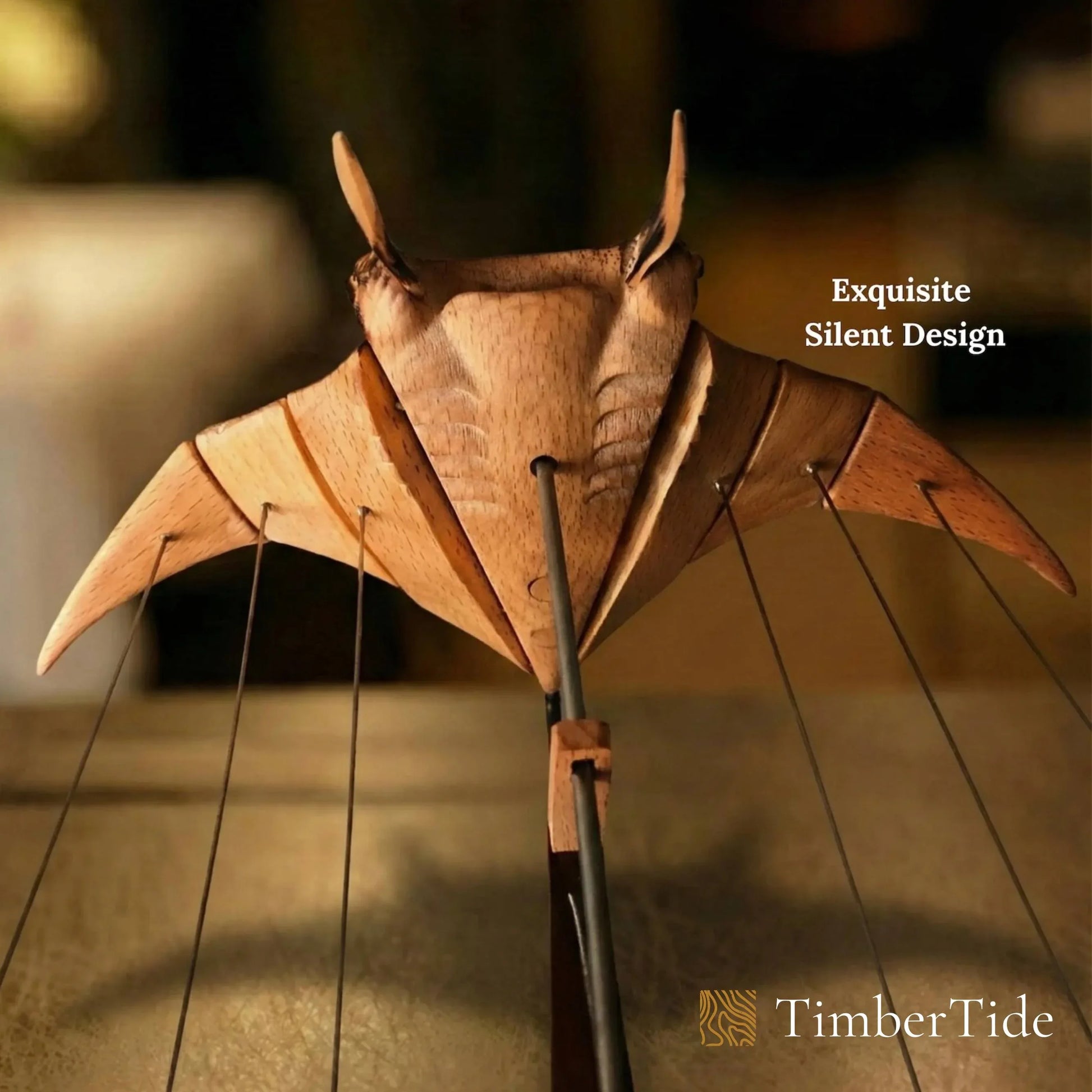 Handcrafted Wooden Manta Ray Automaton - TimberTide