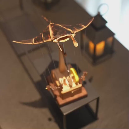 Handcrafted Wooden Manta Ray Automaton