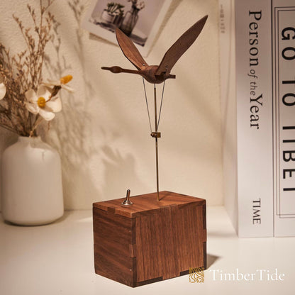 Handcrafted Walnut Swan Automaton