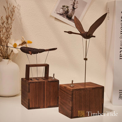 Handcrafted Walnut Whale Automaton